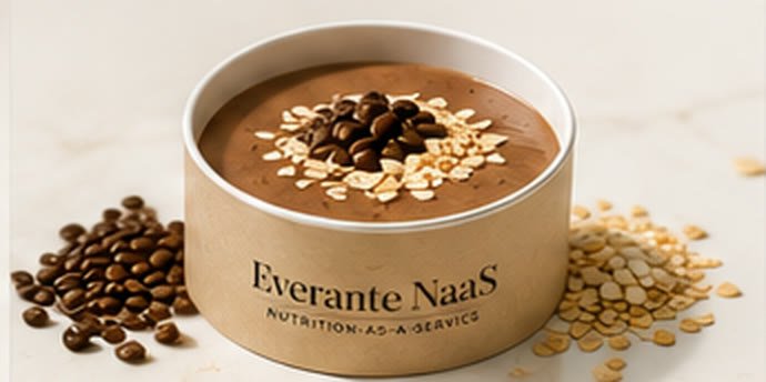 Morning Energizer mocha oats smoothie with coffee beans and rolled oats